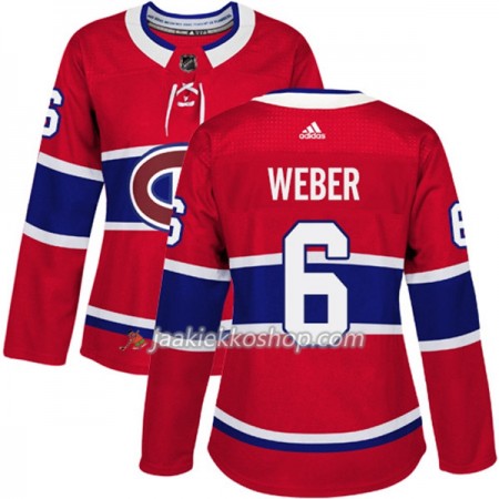 Nainen NHL Montreal Canadiens Pelipaita Shea Weber 6 Adidas 2017-2018 Punainen Authentic